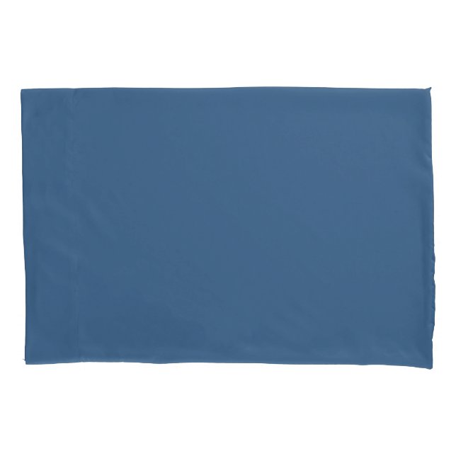 Solid steel blue pillowcase (Front-Left)