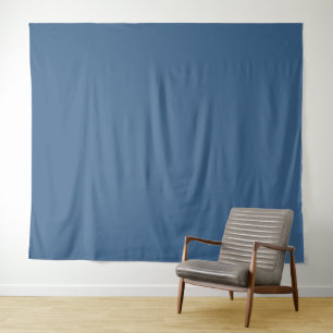 Solid steel blue tapestry
