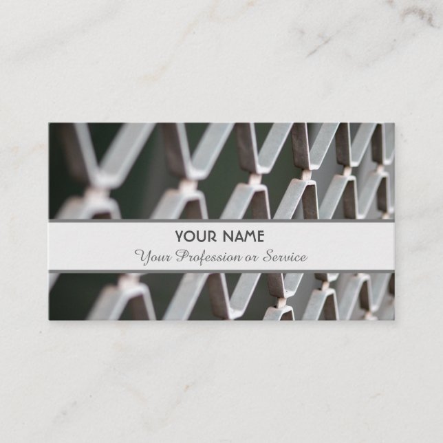 Solid steel pattern metal business card (Front)