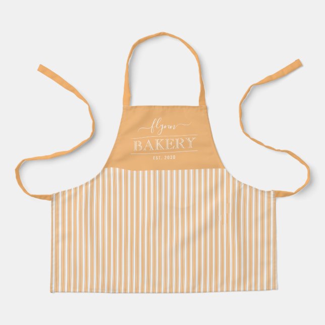 Solid Stripes Editable Colour Custom Kid Apron (Front)