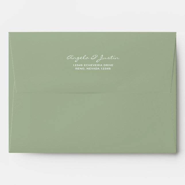 Solid Succulent Sage Green Envelopes (Back (Top Flap))