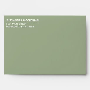 Solid Succulent Sage Green Return Address Envelope