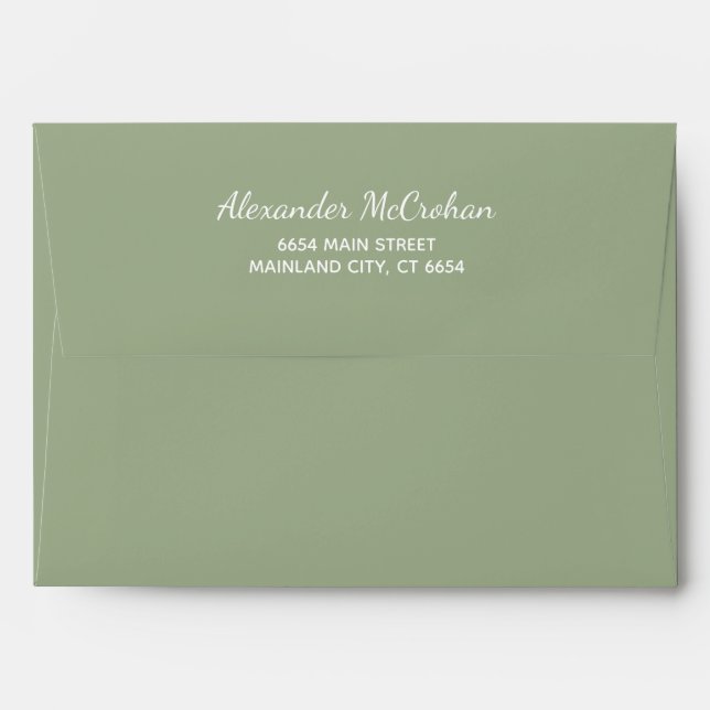 Solid Succulent Sage Green Return Address Envelope (Back (Top Flap))