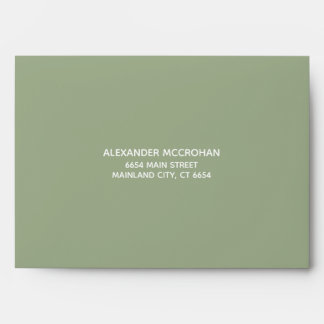 Solid Succulent Sage Green Return Address Envelope