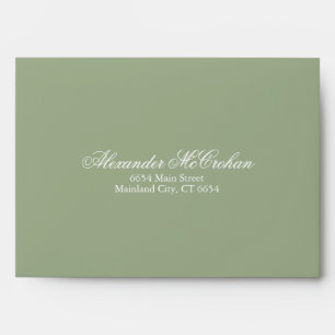 Solid Succulent Sage Green Return Address Mailing Envelope