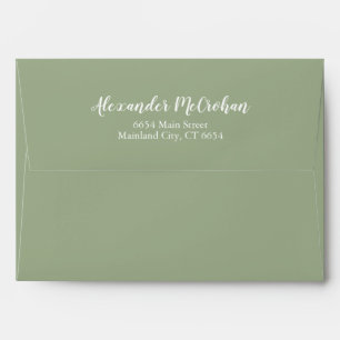 Solid Succulent Sage Green Return Address Mailing Envelope