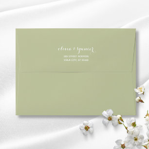 Solid Succulent Sage Green Trendy Modern Envelope