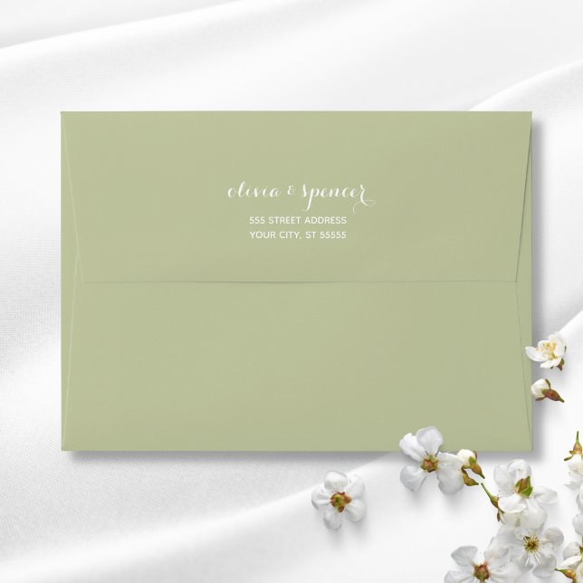 Solid Succulent Sage Green Trendy Modern Envelope (Creator Uploaded)