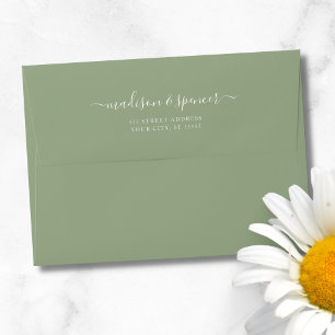 Solid Succulent Sage Green Wedding 5x7 Envelope