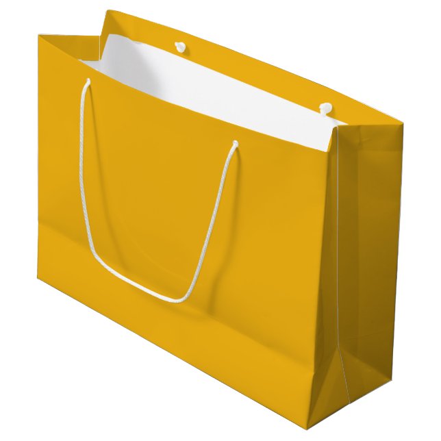 Solid sunflower amber yellow large gift bag (Front Angled)