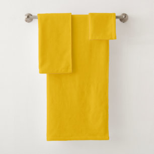 Solid sunny golden yellow bath towel set
