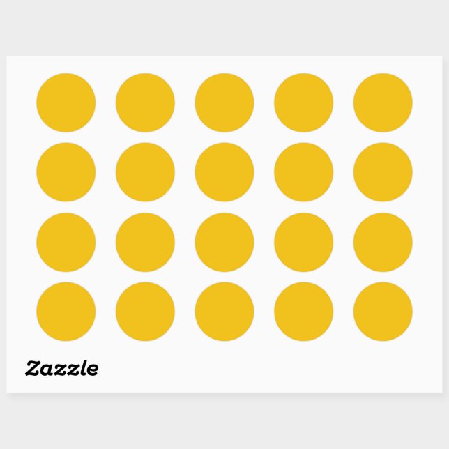 Solid sunny golden yellow classic round sticker (Sheet)