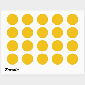 Solid sunny golden yellow classic round sticker