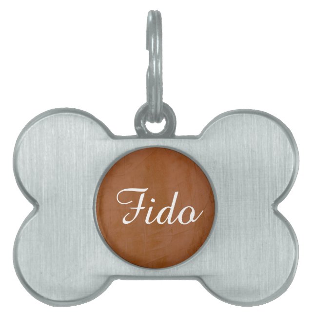 Solid Tangerine Pet Name Tag (Front)