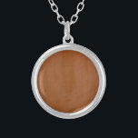 Solid Tangerine Silver Plated Necklace<br><div class="desc">Solid Tangerine. This is a solid colour made from Venetian Plaster so there are variations in tone,  yet it's still a solid colour. A solid colour works perfectly for so many products,  especially when you plan to customise it with your name or a special phrase.</div>