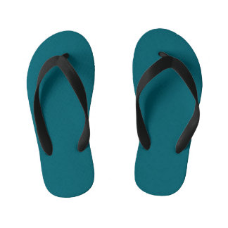 Solid teal background with a subtle texture kid's flip flops