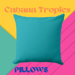 Solid Teal Throw Pillow<br><div class="desc">We have a variety of Solid color pillows in bright summer shades, which are colored to mix and match with our Tropical Designs Pillows (large tropical florals, leaves, butterflies in bright summer colors). Great for indoor sunrooms, cottages, or for outdoor patio decor where you want to add a pop of...</div>