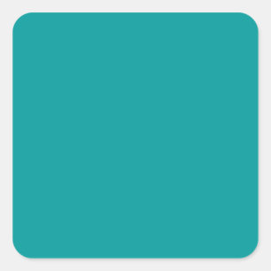 Solid Turquoise 009999 Colour Background Square Sticker