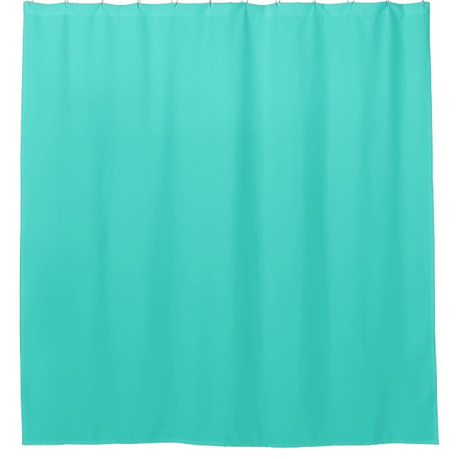 Solid turquoise aquamarine blue shower curtain (Front)