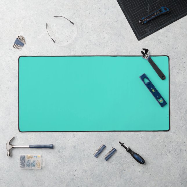 Solid Turquoise Blue Desk Mat (Workstation)