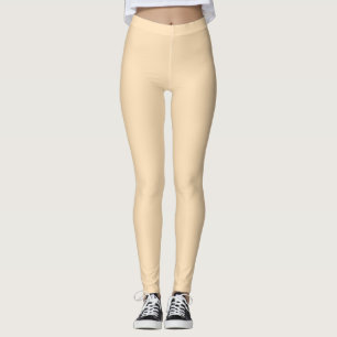 Solid vanilla cream light beige leggings