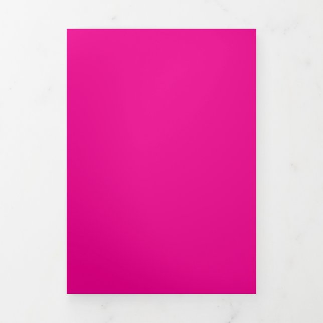 Solid Vibrant Magenta bg | Bold Modern Look Tri-Fold Invitation (Cover)