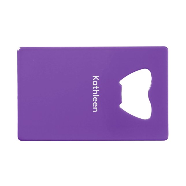 Solid Violet Bottle Opener Custom Text Bar Key Gif (Front (Horizontal))