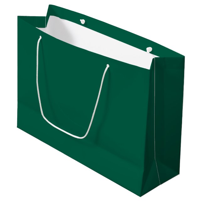 Solid viridian green large gift bag (Front Angled)
