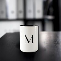  solid white - add  black monogram  