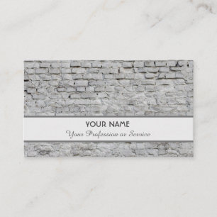 Solid white brickwall grunge business card