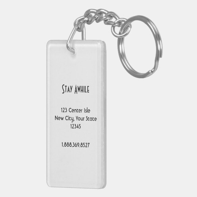 Solid White Custom Business Key Ring (Back Right)