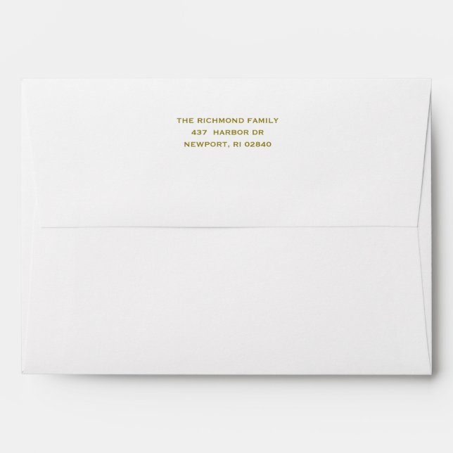 Solid White Envelope w/ Return Address (Back (Top Flap))