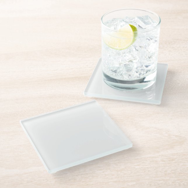 Solid White Glass Coaster (Angled)