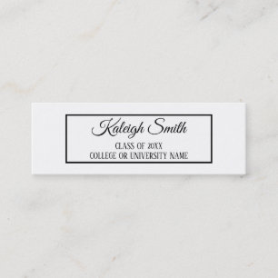 Solid White Graduation Insert Name Card