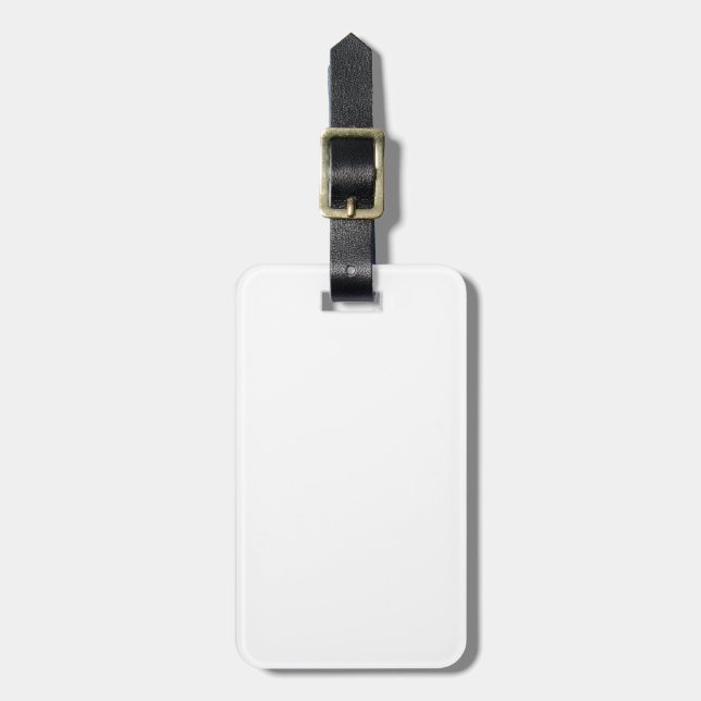 Solid White Luggage Tag (Front Vertical)