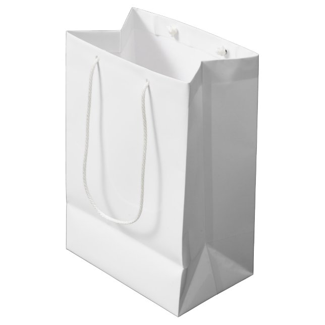Solid White Medium Gift Bag (Front Angled)