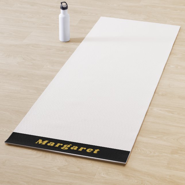 Solid White Yoga Mat with Your Name in Style (In Situ)