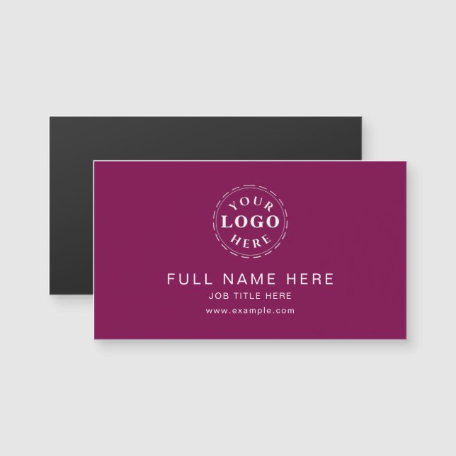 Solid Wine Clean Design Magnetic Business Card (Front/Back)