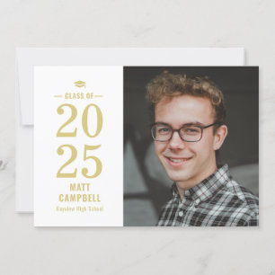 Solid Year Editable Colour Graduation Invitation