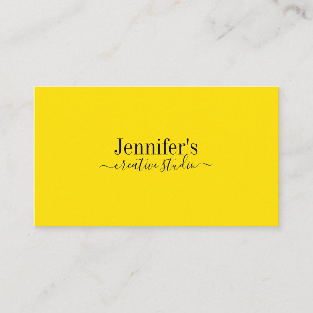Solid Yellow Professional Business Card (Front)