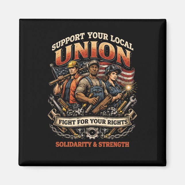 Solidarity and Strength Magnet (Front)