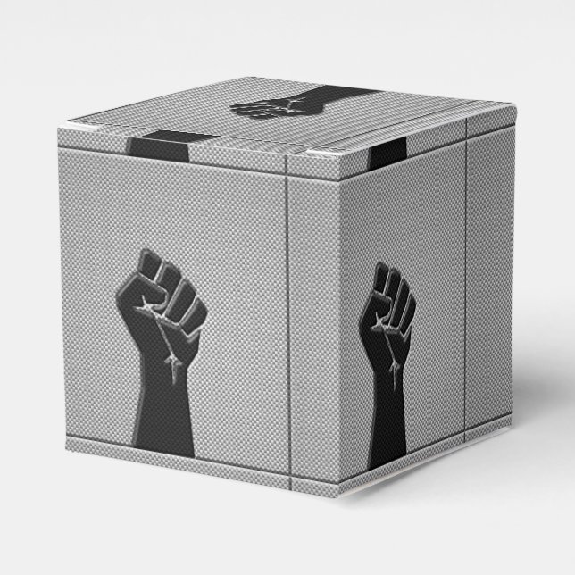 Solidarity Fist Carbon Fibre Decor Style Favour Box (Front Side)