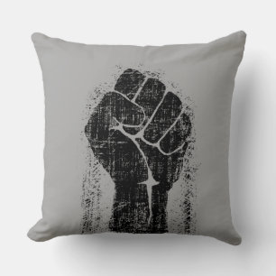 Solidarity Fist Grunge Distressed Style Cushion