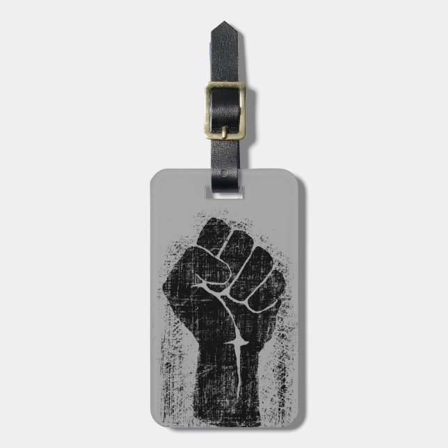 Solidarity Fist Grunge Distressed Style Luggage Tag (Front Vertical)
