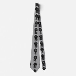 Solidarity Fist Grunge Distressed Style Tie