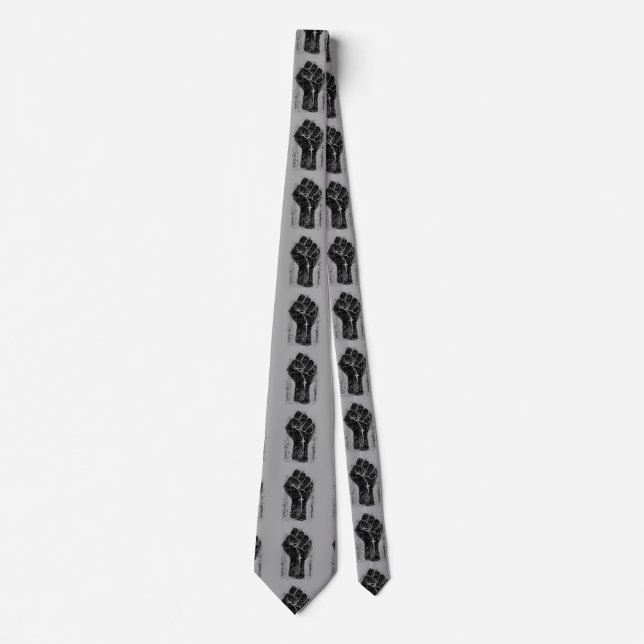 Solidarity Fist Grunge Distressed Style Tie (Front)