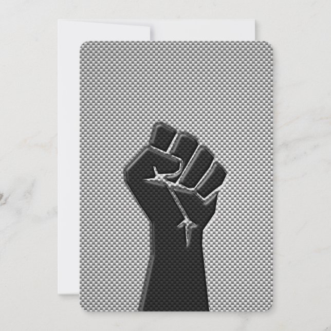 Solidarity Fist in Carbon Fiber Print Style (Front)