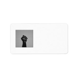 Solidarity Fist in Carbon Fiber Print Style Label
