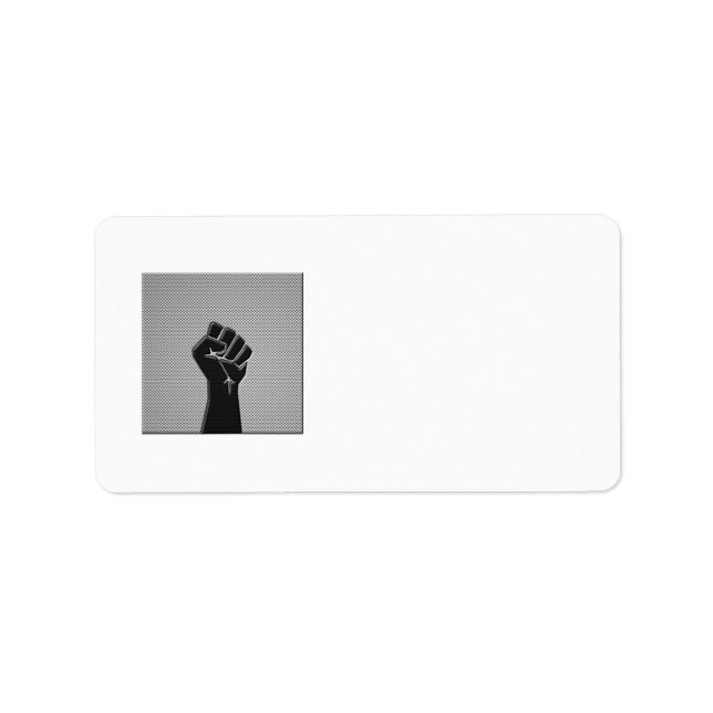 Solidarity Fist in Carbon Fiber Print Style Label (Front)