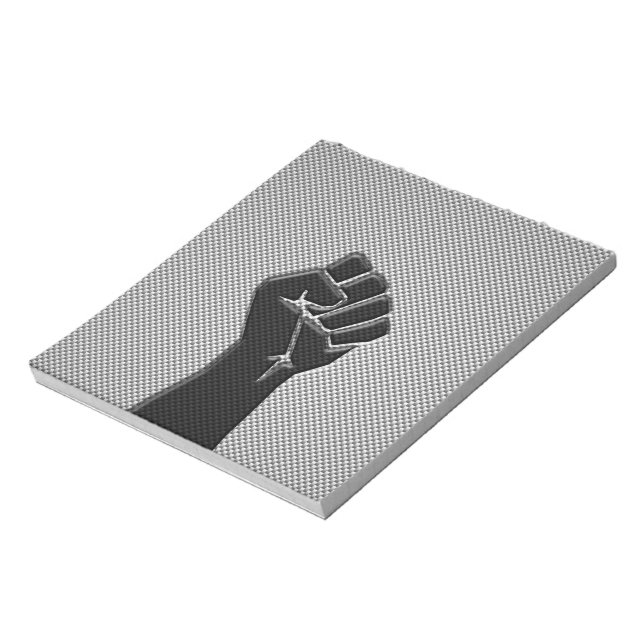 Solidarity Fist in Carbon Fiber Print Style Notepad (Rotated)